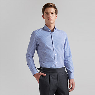 藍色優(yōu)質(zhì)純棉襯衫