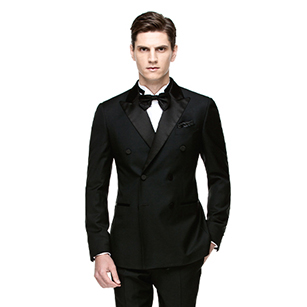 黑色雙排扣經典禮服套裝